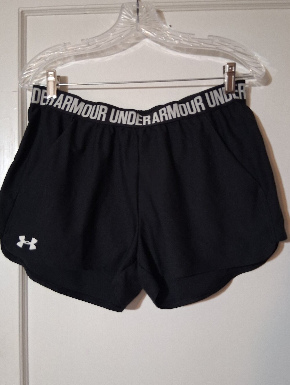 Under Armour Black Athletic Shorts Elastic Waistband (28" Waist) Gym Fit Active - Picture 2 of 7